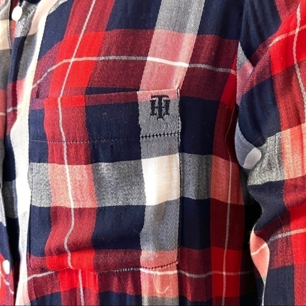 Tommy Hilfiger Plaid Checkered Long Sleeve Viscose Women’s Shirt Dress Small - Picture 4 of 10